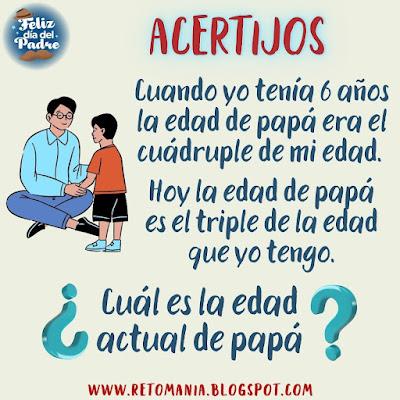 Desafíos matemáticos, Retos matemáticos, Problemas matemáticos, Retos mentales, Juegos mentales, Juegos Educativos, Gimnasia matemática, Gimnasia para el cerebro, Acertijos, Acertijos visuales, Retos virales, Acertijos matemáticos, Día de papá, Día del Padre