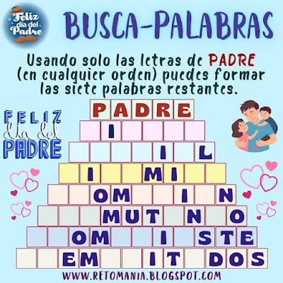 Desafíos matemáticos, Retos matemáticos, Problemas matemáticos, Retos mentales, Juegos mentales, Juegos Educativos, Gimnasia matemática, Gimnasia para el cerebro, Acertijos, Acertijos visuales, Retos virales, Acertijos matemáticos, Día de papá, Día del Padre, BuscaPalabras, Palabra Oculta, Palabra Escondida, Juegos de Palabras