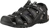 Geox Strada U, Sandalias Punta Cerrada Hombre, Negro C9999, 41 EU