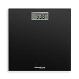 Rowenta BS1400 Premiss - Báscula de baño con Pantalla LCD, de diseño fino de 2cm de alto, hasta 150 kg y 100 gr de precisión, encendido y apagado automático, Negro