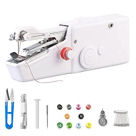 29 PCS Máquina de Coser Portátil, Mini Máquina de Coser De Mano Herramientas Pantalones De práctica y Puño Tejido para ropa, tela, cortinas, Bricolaje para Viajes en Casa