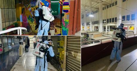 Gobierno de la Capital intensifica fumigación en el Mercado Hidalgo para garantizar higiene y salud