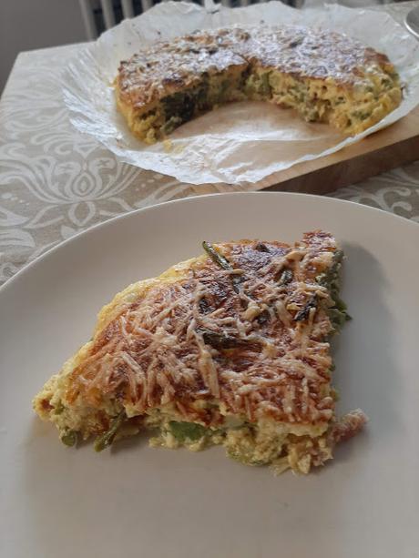 QUICHE SIN BASE DE ESPARRAGOS, CALABACIN Y PUERRO en AIRFRYER