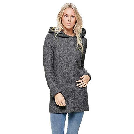 Only Coat Coat with hood Dark Grey Melange m Dark Grey Melange M