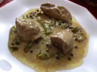 Solomillo a la pimienta verde  con pimiento verde