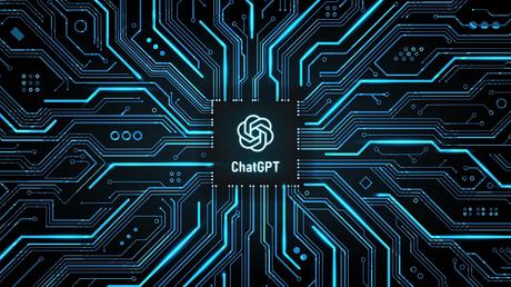 Logotipo de OpenAI encima de algunos círculos.