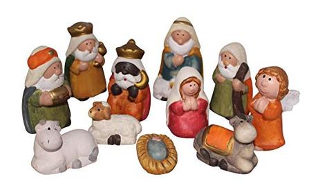ARTECSIS Set De 11 Figuras Belén 7.5cm, Nacimiento, Belén De Cerámica Santon para Decoración Navideña