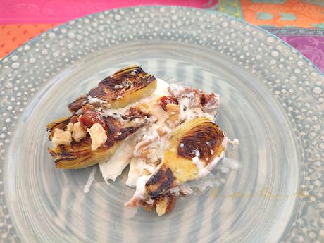Ensalada templada de alcachofas con burrata