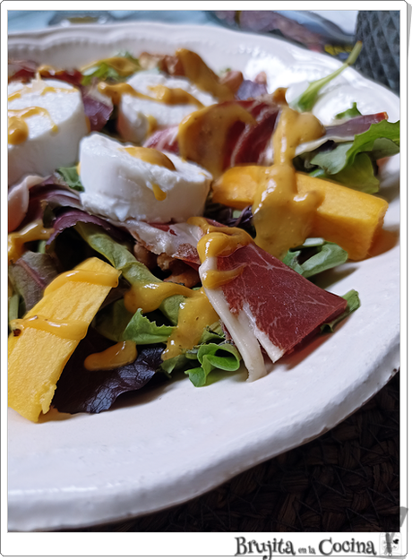 Ensalada jamón y mango Ensalada jamón y mango