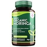 Moringa Oleifera Orgánica Bio de 600 mg por Cápsula - Suplemento de Hojas de Moringa Oleifera - 120 Cápsulas Veganas, Suministro para 4 Meses - Sin Aglutinantes ni Rellenos Sintéticos - Nutravita