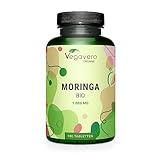 BIO Moringa Oleifera PURA | Dosis Alta: 2000 mg | 180 Comprimidos | SUPERFOOD: Proteínas, Vitaminas, Minerales y Omega 3 | Antioxidante | Sin Aditivos | Vegana | Superalimentos | Vegavero®