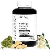Moringa Oleifera 6000 mg. 180 cápsulas veganas. Extracto natural fuente de Vitaminas, Minerales, Aminoácidos y Ácidos grasos. Antioxidante y Antiinflamatorio para mejorar la digestión
