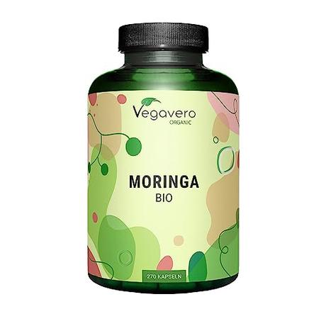 BIO Moringa Oleifera Vegavero® | Dosis Alta: 1800 mg | 270 Cápsulas | SUPERFOOD: Proteínas, Vitaminas, Minerales y Omega 3 | Antioxidante | Sin Aditivos | Vegana | Superalimentos