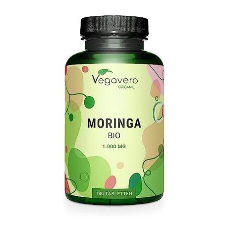 BIO Moringa Oleifera PURA | Dosis Alta: 2000 mg | 180 Comprimidos | SUPERFOOD: Proteínas, Vitaminas, Minerales y Omega 3 | Antioxidante | Sin Aditivos | Vegana | Superalimentos | Vegavero®