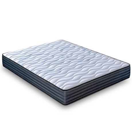 LUXIABED Colchones 135x190 Dual Invierno Verano Enrollado. Transpirable, Antiácaros y Hipoalergénico. Tejido 3X. Confort + Firmeza Media Color Gris. Modelo Fantasy Altura 20 cm