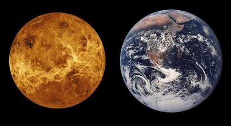 Venus y la Tierra Dato curioso #1: Venus, con la órbita más circular y las mayores temperaturas del Sistema Solar