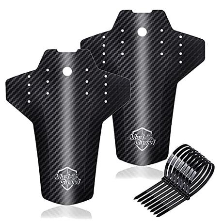 Bymivofun 2 Piezas Guardabarros Bicicleta Juego, Universales Delanteros y Traseros de Bicicleta de Montaña, con 8 Bridas, Patrón de Fibra de Carbono, Accesorios para Bicicletas de Carretera