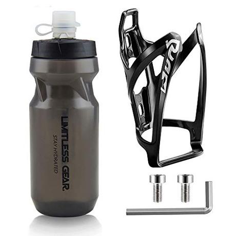 OSIGEI PortabidóN De Bicicleta con Botella De agua de 21 Oz, Soporte para Bebidas Ligero con Tornillos y Sin Bpa (Negro)