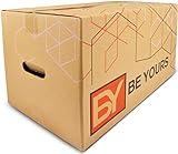 Be Yours Pack 10 Cajas de Cartón para Mudanza Grandes con Asas 50x30x30 cm - Cajas Almacenaje Muy Resistentes - 100% Recicladas - Fabricadas en España