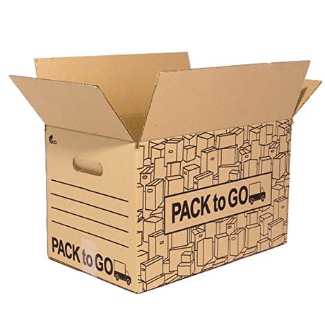 Pack Cajas Carton Almacenaje, Mudanza con Asas, Carton reforzado. (Pack 20 Cajas 50x30x30 cm.)