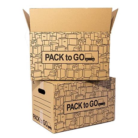 Pack 10 Cajas Carton Almacenaje, Mudanza con Asas, Carton reforzado de 50x30x30cm. (Pack 10 Cajas 50x30x30 cm.)