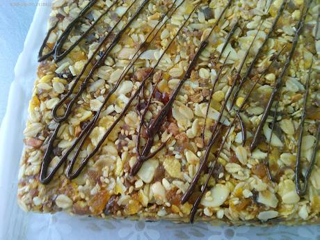 BARRITAS DE CEREALES , FRUTOS SECOS, DÁTILES Y OREJONES DE ALBARICOQUE