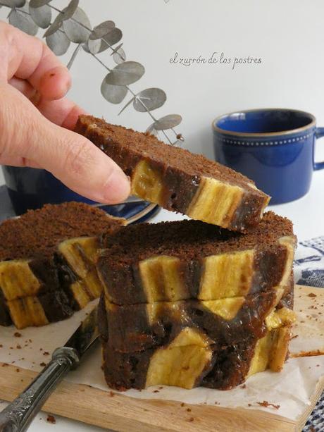 Bizcocho con harina de Plátano y Cacao