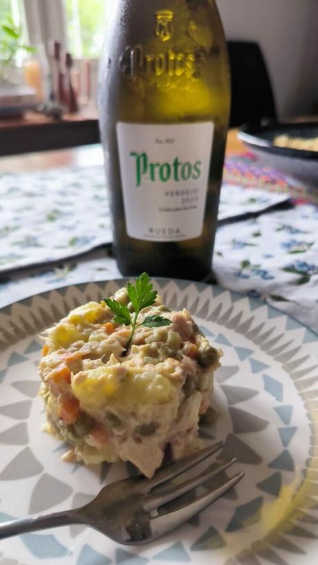 Ensalada de verano en forma de tapa Protos Verdejo Ensalada de verano en forma de tapa Protos Verdejo