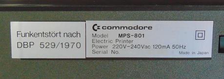 Commodore 64C: Impresora MPS-801 Commodore 64C: Impresora MPS-801