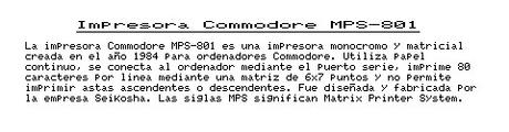 Commodore 64C: Impresora MPS-801 Commodore 64C: Impresora MPS-801