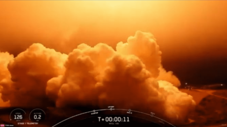 SpaceX lanza un cohete Falcon 9 desde la base espacial Vandenberg en el sur de California, con una carga útil para la Oficina Nacional de Reconocimiento, la agencia gubernamental responsable de la construcción de satélites espías estadounidenses, el 28 de junio de 2024. (SpaceX)