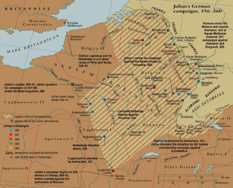 CUANDO LAS AGUAS DEL RIN SE TIÑERON DE ESPUMA ROJA. BATALLA DE ARGENTORATUM( 357). LAS CAMPAÑAS DE JULIANO Y VALENTINIANO I EN LA GALIA. CUANDO LAS AGUAS DEL RIN SE TIÑERON DE ESPUMA ROJA. BATALLA DE ARGENTORATUM( 357). LAS CAMPAÑAS DE JULIANO Y VALENTINIANO I EN LA GALIA.