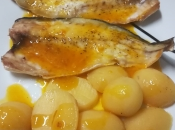 Lubina horno salsa cítricos