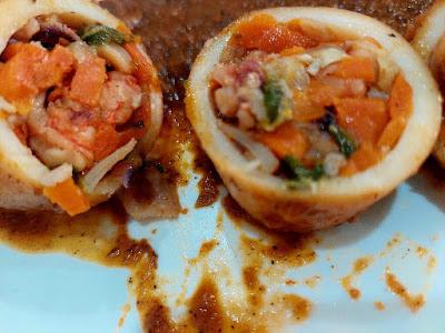 CALAMARES RELLENOS CON... GAMBAS