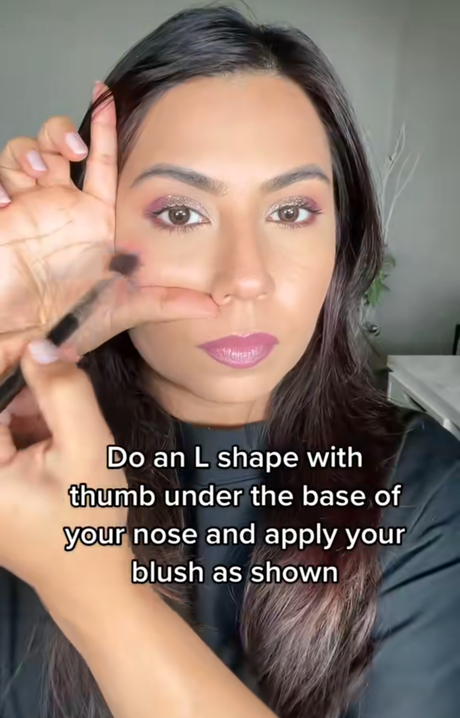 blush rubor maquillaje tecnica en L tiktok paso a paso