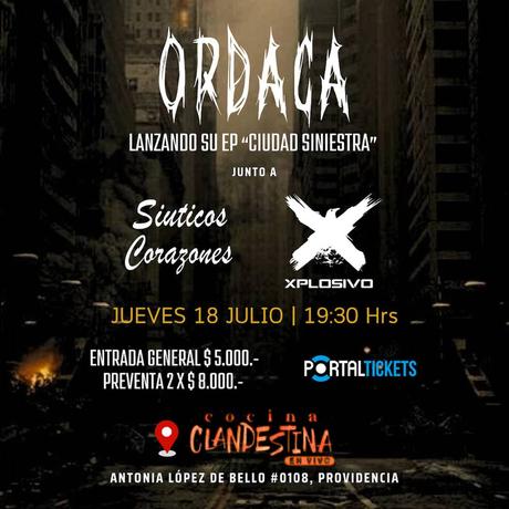 Ordaca presentará en vivo su nuevo EP Ciudad Siniestra Ordaca lazamiento EP CHICO