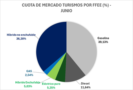 Las matriculaciones de vehículos eléctricos puros caen un 6,5% en junio, con 6.213 unidades Las matriculaciones de vehículos eléctricos puros caen un 6,5% en junio, con 6.213 unidades