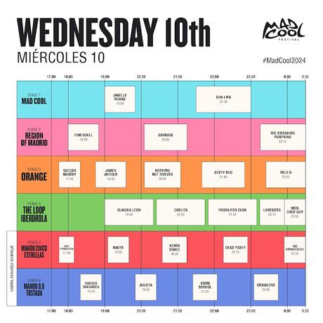 MAD COOL FESTIVAL: HORARIOS 2024