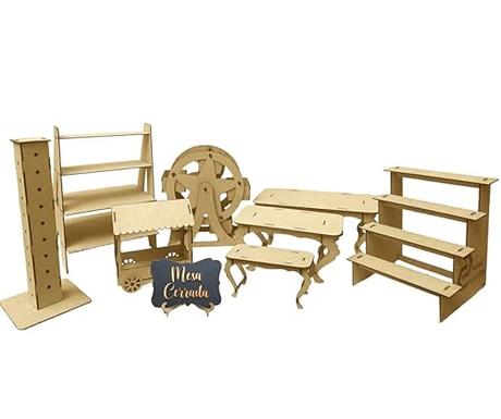 Dónde Comprar Bases para Mesa de Dulces: Opciones en Amazon Divina Creación - Kit 8 nuevo Candy Bar, Mesa de dulces, Exhibidores de dulces. Repisas, Bases Decoración de Fiesta MDF 3 MM