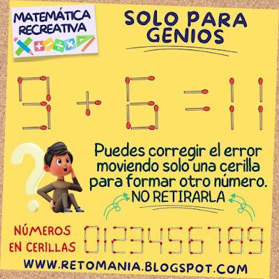 Desafíos matemáticos, Retos matemáticos, Retos mentales, Retos virales, Retos para pensar, Matemática, Matemátika, Matematik, Solo para Genios, Piensa Rápido, Gimnasia matemática, Gimnasia para el cerebro, Gimnasia cerebral, Matemática Recreativa, MateRecreativa