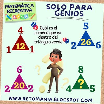 Desafíos matemáticos, Retos matemáticos, Retos mentales, Retos virales, Retos para pensar, Matemática, Matemátika, Matematik, Solo para Genios, Piensa Rápido, Gimnasia matemática, Gimnasia para el cerebro, Gimnasia cerebral, Matemática Recreativa, MateRecreativa