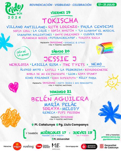 Actuaciones musicales del Pride! Barcelona 2024 (Tokischa, Jessie J, Nemo, Nebulossa, Belén Aguilera…) Pride! Barcelona 2024
