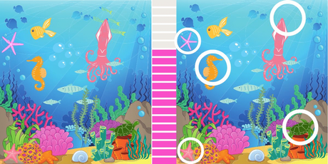 Encuentra 5 diferencias en 7: ¡Desafío de escena submarina!