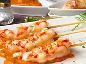 Gambas salsa romesco