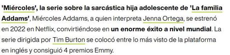 Netflix tira la casa por la ventana con 'Miércoles