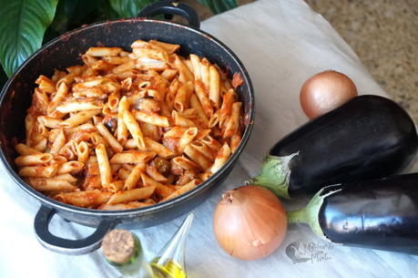 Macarrones con berenjenas y tomate Macarrones con berenjenas y tomate