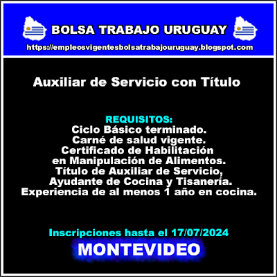 Auxiliar de Servicio con Título Auxiliar de Servicio con Título