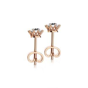 aretes de oro rosado con diamante