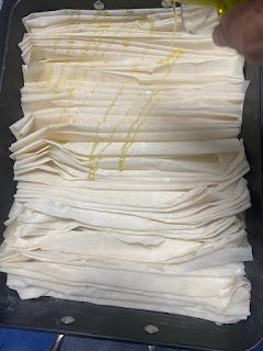 TARTA MASA FILO MAS PERA Y BRIE