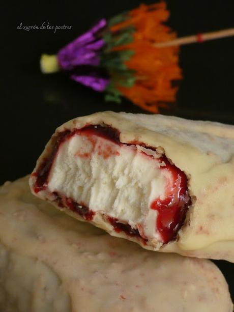 Polos de Nata, Ciruela y Chocolate Blanco